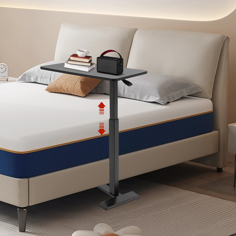 Adjustable Height Overbed Bedside Table Pneumatic Mobile Standing Desk Laptop Desk Movable